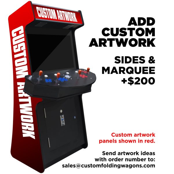 4 PLAYER SLIM STAND-UP ARCADE WITH TRACKBALL | 32" LCD MONITOR | 3500-4500 CLASSIC GAMES | INCLUDES 2 TALL STOOLS - Image 2