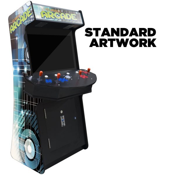 4 PLAYER SLIM STAND-UP ARCADE WITH TRACKBALL | 32" LCD MONITOR | 3500-4500 CLASSIC GAMES | INCLUDES 2 TALL STOOLS - Image 4