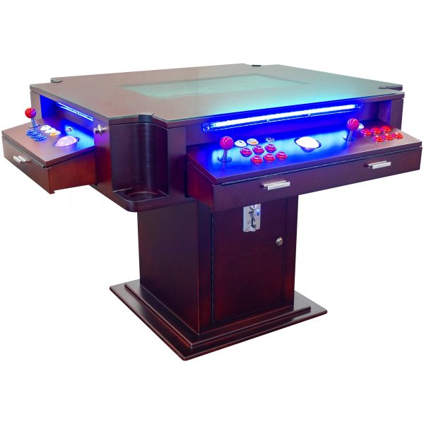 2 PLAYER 1162 GAMES 3-SIDED ELEGANT SERIES COCKTAIL ARCADE 26" LCD MONITOR WITH TRACKBALLS AND STOOLS INCLUDED - Image 8