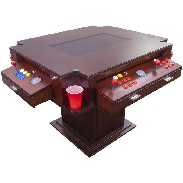 2 PLAYER 1162 GAMES 3-SIDED ELEGANT SERIES COCKTAIL ARCADE 26" LCD MONITOR WITH TRACKBALLS AND STOOLS INCLUDED - Image 9
