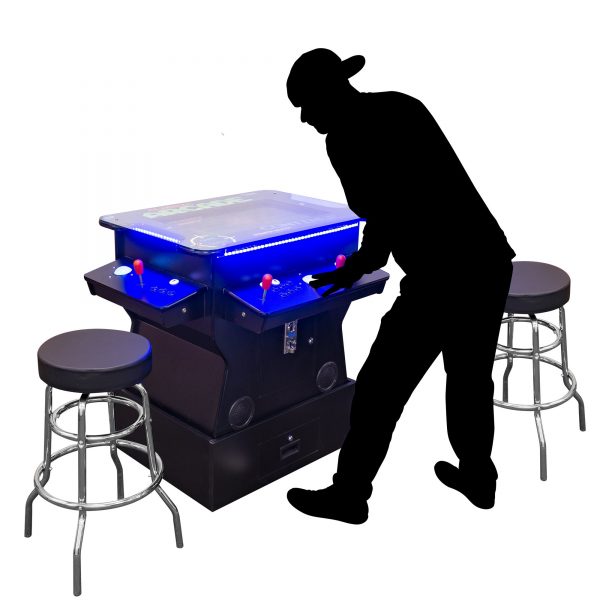 2 PLAYER 3 SIDED 26"-32" 1162-3500 TILT-SCREEN COCKTAIL ARCADE WITH BASE RISER | STOOLS INCLUDED - Image 3