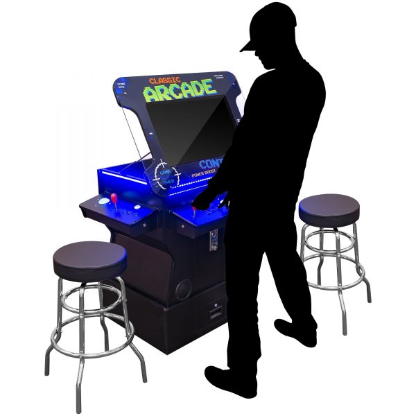 2 PLAYER 3 SIDED 26"-32" 1162-3500 TILT-SCREEN COCKTAIL ARCADE WITH BASE RISER | STOOLS INCLUDED - Image 4