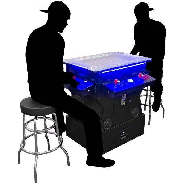 2 PLAYER 3 SIDED 26"-32" 1162-3500 TILT-SCREEN COCKTAIL ARCADE WITH BASE RISER | STOOLS INCLUDED - Image 5