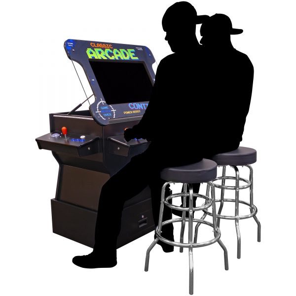 2 PLAYER 3 SIDED 26"-32" 1162-3500 TILT-SCREEN COCKTAIL ARCADE WITH BASE RISER | STOOLS INCLUDED - Image 6