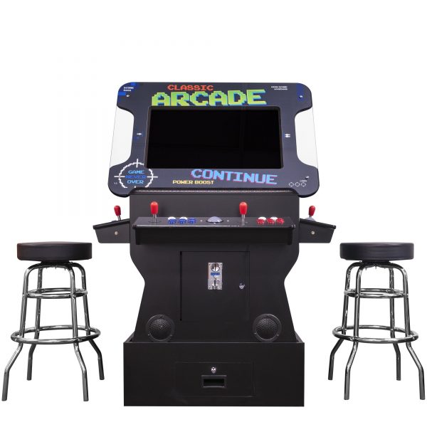 2 PLAYER 3 SIDED 26"-32" 1162-3500 TILT-SCREEN COCKTAIL ARCADE WITH BASE RISER | STOOLS INCLUDED - Image 7