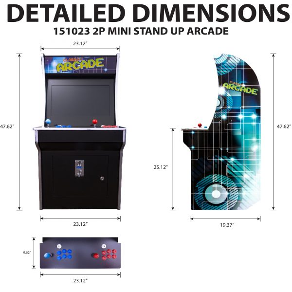 2 PLAYER MINI STAND UP ARCADE | 2323 GAMES | 21" LCD MONITOR | STOOLS INCLUDED - Image 8