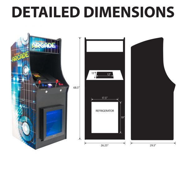 2 PLAYER STAND UP FULL SIZE | 60-3500 GAMES | CLASSIC VIDEO GAME ARCADE WITH BUILT IN REFRIGERATOR | TRACKBALL | STOOLS INCLUDED - Image 2