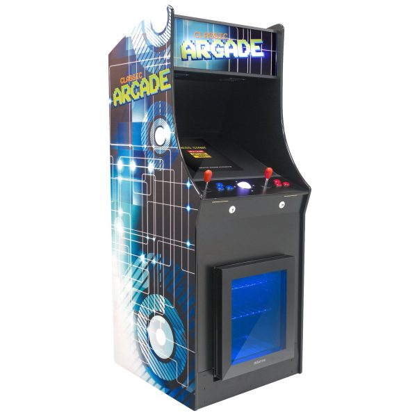 2 PLAYER STAND UP FULL SIZE | 60-3500 GAMES | CLASSIC VIDEO GAME ARCADE WITH BUILT IN REFRIGERATOR | TRACKBALL | STOOLS INCLUDED