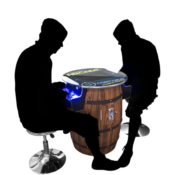 2 PLAYER MID-SIZE WINE BARREL PUB STYLE ARCADE
