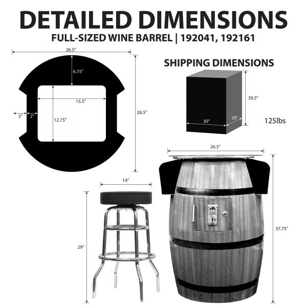 2 PLAYER FULL-SIZE WINE BARREL PUB STYLE ARCADE - Image 3