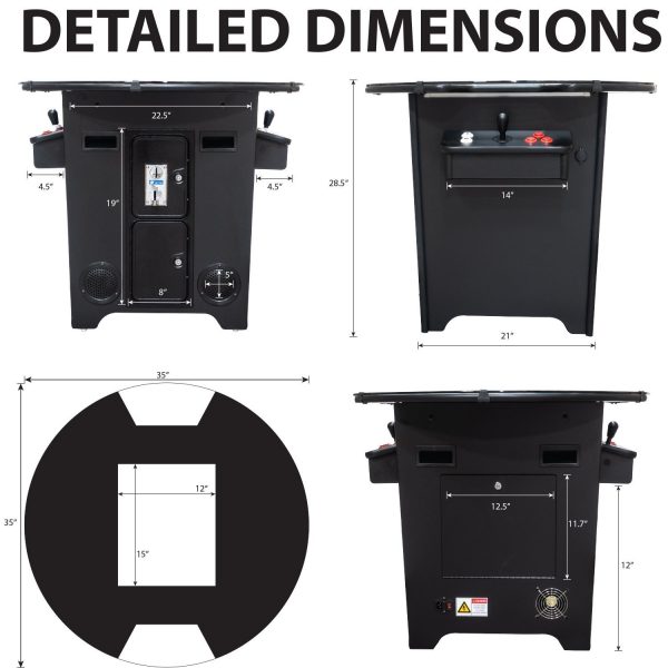 2 PLAYER BLACKJACK COCKTAIL ARCADE | STOOLS INCLUDED - Image 2