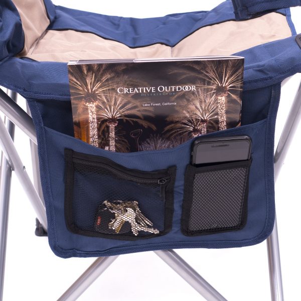 BIG BOY PADDED FOLDING CHAIR - BLUE/BEIGE - Image 2