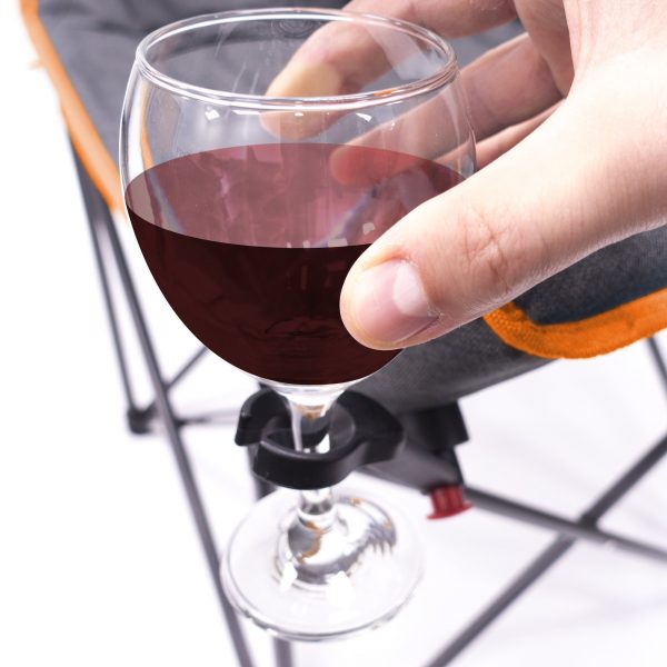 PADDED LUXURY FOLDING WINE CHAIR - ORANGE/GRAY - Image 2