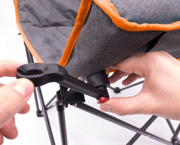 PADDED LUXURY FOLDING WINE CHAIR - ORANGE/GRAY - Image 3