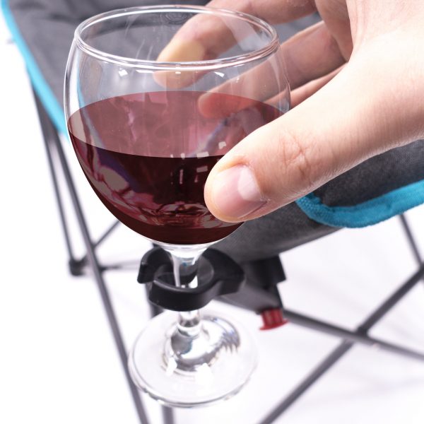 PADDED LUXURY FOLDING WINE CHAIR - TEAL/GRAY - Image 2