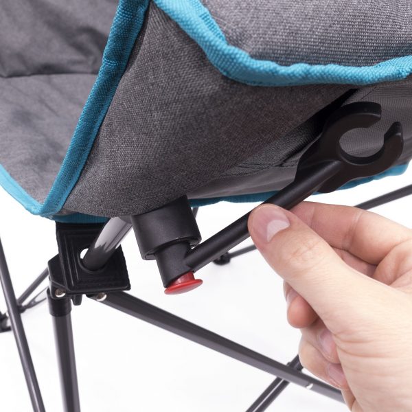 PADDED LUXURY FOLDING WINE CHAIR - TEAL/GRAY - Image 4