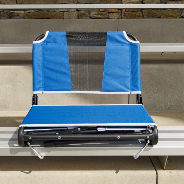 FOLDING STADIUM BLEACHER CHAIR - BLUE/BLACK - Image 3