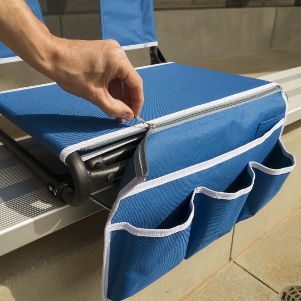 FOLDING STADIUM BLEACHER CHAIR - BLUE/BLACK - Image 4