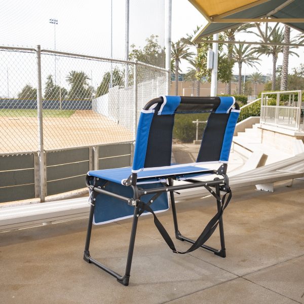 FOLDING STADIUM BLEACHER CHAIR - BLUE/BLACK - Image 5