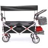 PUSH PULL SILVER SERIES PLUS FOLDING WAGON STROLLER WITH CANOPY | BLACK