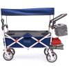 PUSH PULL SILVER SERIES PLUS FOLDING WAGON STROLLER WITH CANOPY | NAVY BLUE