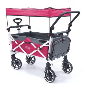 PUSH PULL TITANIUM SERIES PLUS FOLDING WAGON STROLLER WITH CANOPY | PINK