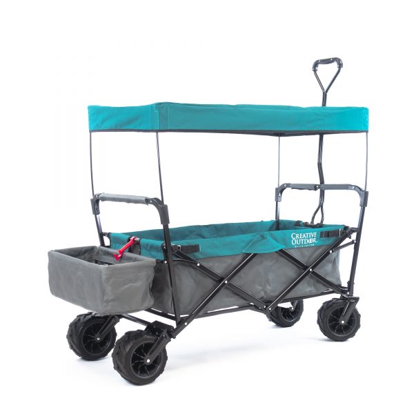 ALL-TERRAIN FOLDING WAGON WITH CANOPY | GRAY TEAL