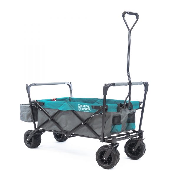 ALL-TERRAIN FOLDING WAGON WITH CANOPY | GRAY TEAL