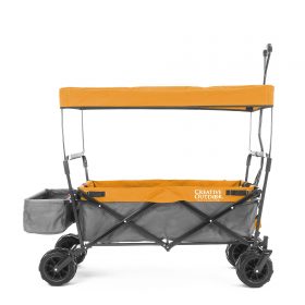 ALL-TERRAIN FOLDING WAGON WITH CANOPY | GRAY ORANGE