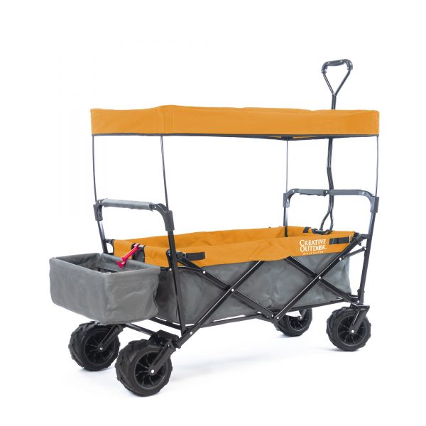 ALL-TERRAIN FOLDING WAGON WITH CANOPY | GRAY ORANGE