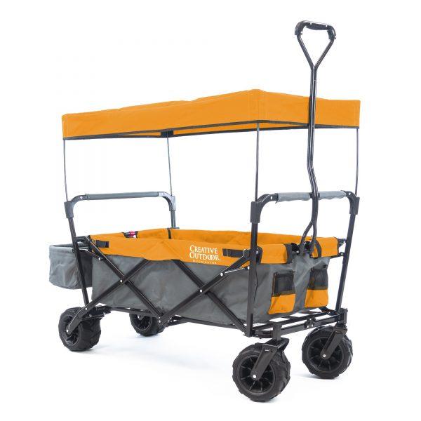 ALL-TERRAIN FOLDING WAGON WITH CANOPY | GRAY ORANGE