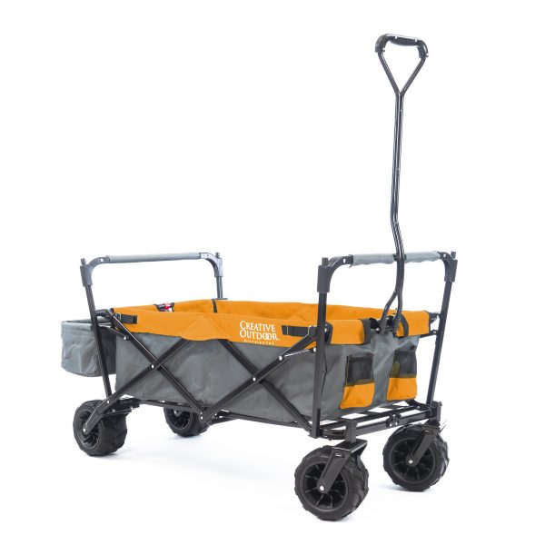 ALL-TERRAIN FOLDING WAGON WITH CANOPY | GRAY ORANGE